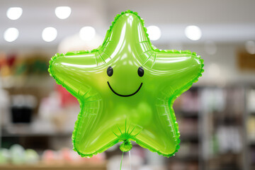 Wall Mural - Lime green star balloon for party and celebration