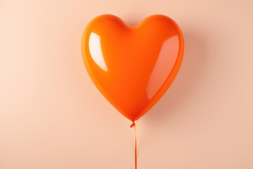 Wall Mural - Orange heart balloon for party and celebration