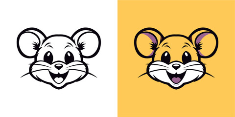 Wall Mural - mouse mascot logo, illustration, vector