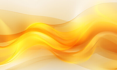 Aufkleber - Abstract yellow wavy background in the style of energetic lines, gold and amber, abstract minimalist lines, smooth and curved lines
