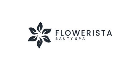 Wall Mural - Minimalist beauty flower logo design template