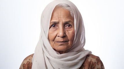 Elderly muslim grandmother with headscarf