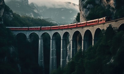  Misty Mountain Train on a High Viaduct