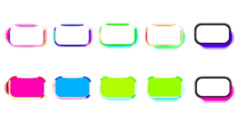 Colorful candy contrasting boards buttons on isolated white background