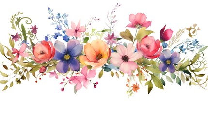 Sticker - Watercolor floral border design