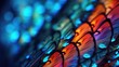 Vivid butterfly wing scales with bokeh effect