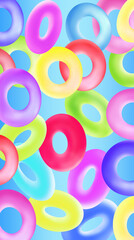 Wall Mural - colorful doughnut ring