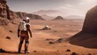 astronaut walking in the Mars