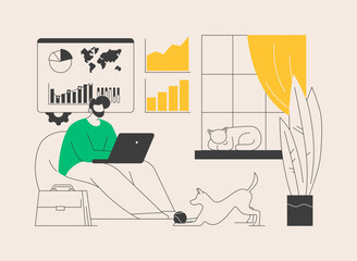 Wall Mural - freelance work abstract concept vector illustration.