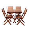 © Tohamina - Folding wooden garden furniture set with table and chair isolated on transparent background