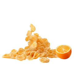 Frosted flakes isolated on transparent background