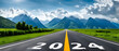 © Smile Studio AP - 2024 Goal plan action, Business target and growth strategy. 2024 written on the road in the middle of road with at sunset