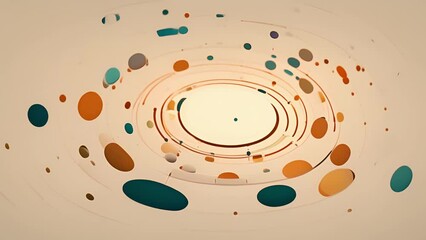 Wall Mural - Minimal animation of pulsating circles, depicting the rhythm of life and energy.