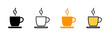 coffee cup icon set vector. cup a coffee sign and symbol