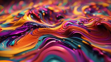 Wall Mural - Minimal animation of a dynamic, fluid motion of colorful particles swirling in a hypnotic pattern.