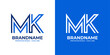 Letter MK Line Monogram Logo, suitable for business with MK or KM initials.