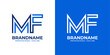 Letter MF Line Monogram Logo, suitable for business with MF or FM initials.