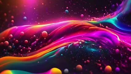 Wall Mural - Minimal animation of a cosmic design pulsating and glowing with vibrant colors.