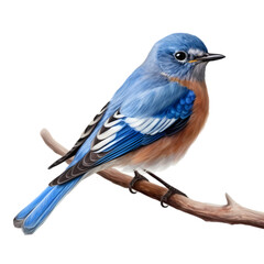 Wall Mural - Blue bird isolated on transparent background