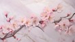 Elegant Cherry Blossoms on Marble Surface