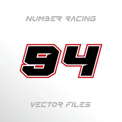 Wall Mural - Racing Sport Number 94 Design Vector Template