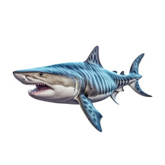 Wall Mural - Tiger shark isolated on transparent background