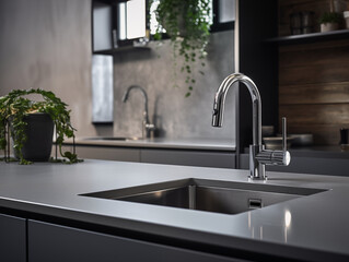 kitchen sink in a modern kitchen