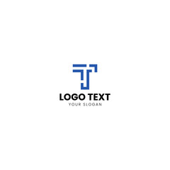 T logo design vector blue modern style