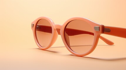 Peach-colored retro sunglasses