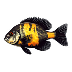 Wall Mural - Oscar fish isolated on transparent background