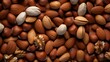Background of mixed nuts. Nuts mix background. Top view.