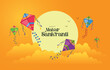 Happy Makar Sankranti wallpaper with colorful kite string for festival of India. abstract vector illustration design