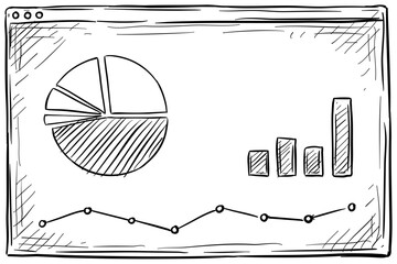 web analytics handdrawn illustration