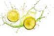 Splash of Lemon Lime Soda Isolated On Transparent Background