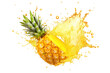 Pineapple Juice Splash Isolated On Transparent Background