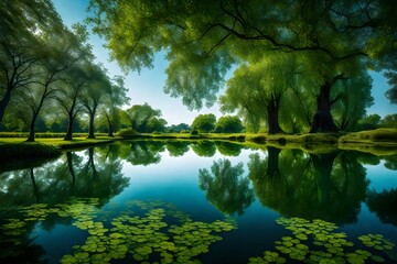 lake in the park landscape