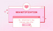 © Takoyaki Shop - Happy Valentine's Day Sale Banner with Old Computer Elements, Windows and Cute Groovy New Year Decorations.	Heart with Wings Pattern.