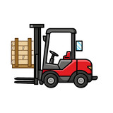 Fototapeta  - Forklift vehicle. Simple flat illustration