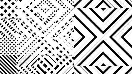 Wall Mural - Abstract creative motion stripe geometric shape black and white background. Video animation Ultra HD 4k footage.