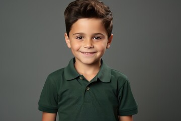 A Smiling Young Boy in a Green Shirt A fictional character created by Generated AI. 