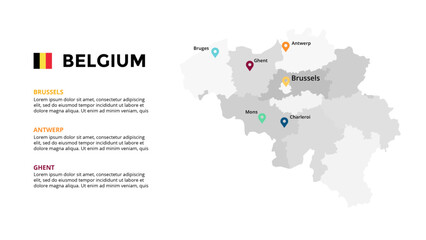  Belgium Infographic maps for countries elements design for presentation, can be used for presentation, workflow layout, diagram, annual report, web design.