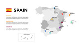 Fototapeta Mapy - Spain Infographic maps for countries elements design for presentation, can be used for presentation, workflow layout, diagram, annual report, web design.