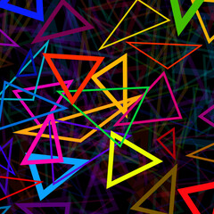 Poster - Abstract background with colorful triangles. Modern style. Vector illustration