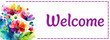 Welcome Floral Watercolor Design Element Left Text 