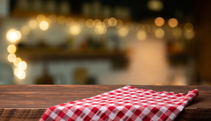 Canvas Print - Kitchen background with table cloth. High quality photo