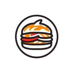 a logo for a burguer brand, simple, transparent background PNG