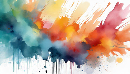 Wall Mural - abstract watercolor background with watercolor splashes