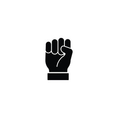 Wall Mural - hand clenched icon, hand clenched sign vector for web site computer and mobile app