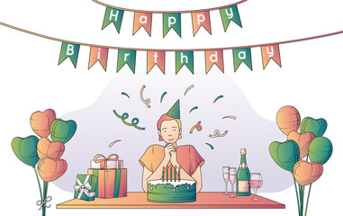 Poster - Happy birthday illustration