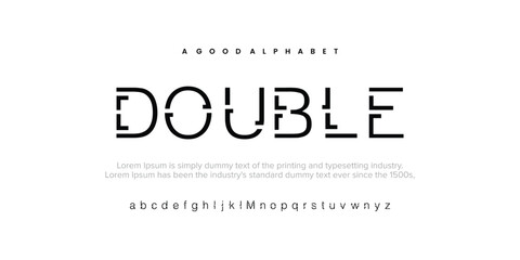 Sticker - Modern, futuristic modern geometric font